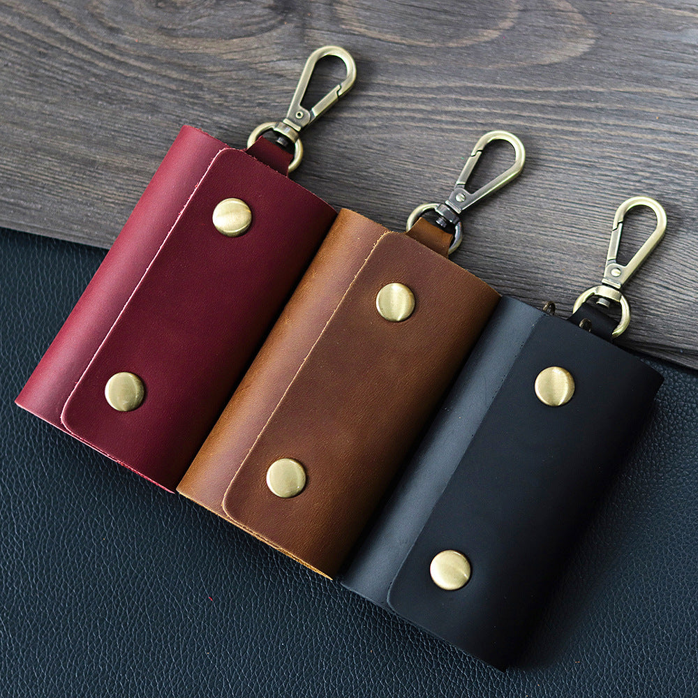 Cowhide Coin Purse with Car Keychain Multifunctional