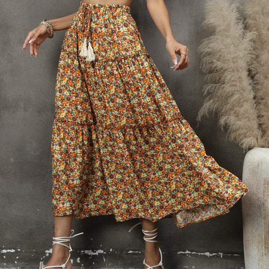 Bohemian Cotton Floral Half-body Skirt for Beach Resort